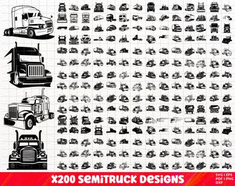 Semi Truck SVG, Semi Truck PNG-Bundle, Semi Truck Clipart, Semi Truck SVG-Schnittdateien, LKW-Fahrer svg, Trucker svg, Semi Truck Anhänger svg.
