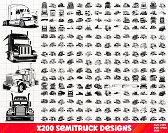 Semi Truck SVG, Semi Truck PNG-Bundle, Semi Truck Clipart, Semi Truck SVG-Schnittdateien, LKW-Fahrer svg, Trucker svg, Semi Truck Anhänger svg.