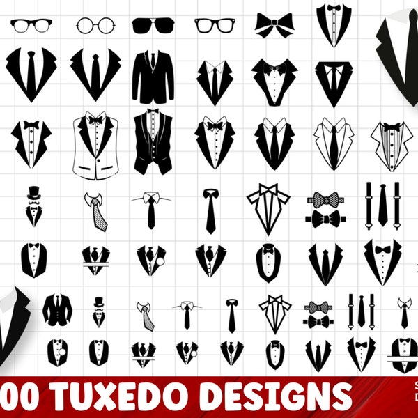 Tuxedo SVG Bundle, Tuxedo PNG Bundle, Tuxedo Clipart, Suit clipart, Suit bundle svg, Tuxedo cut file, Tuxedo SVG Cut Files for Cricut.