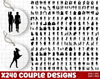 Couple SVG Bundle, Couple PNG Bundle, Couple Clipart, Couple SVG Cut Files for Cricut, Couple Silhouette, Anniversary Svg, Lovers Svg