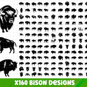 Bison SVG Bundle , Bison PNG Bundle, Bison Clip Art, Bison Cut Files For Cricut, Buffalo svg, American Buffalo svg, Bison Head Svg Png dxf