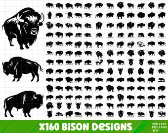 Bison SVG Bundle , Bison PNG Bundle, Bison Clip Art, Bison Cut Files For Cricut, Buffalo svg, American Buffalo svg, Bison Head Svg Png dxf