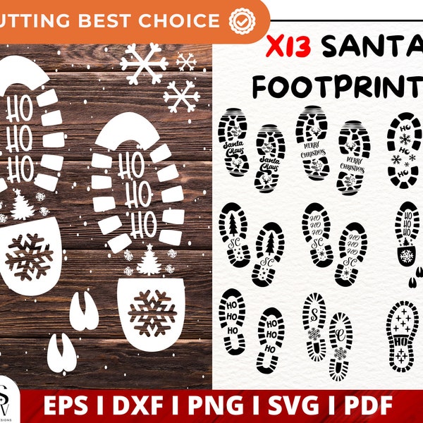 Santa Claus footprint svg, Santa footprint stencil svg,Santa footsteps svg, Christmas svg, santa boots svg, files for cricut, Silhouette