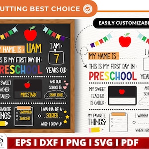 First Day of School Sign SVG, back to school file, First day board svg, School file, First Day of School Sign Board SVG Files for Cricut.