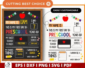 First Day of School Sign SVG, back to school file, First day board svg, School file, First Day of School Sign Board SVG Files for Cricut.