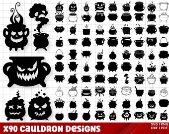 Kessel SVG Bundle, Kessel PNG Bundle, Kessel Clipart, Halloween Topf SVG, Kessel Silhouette, Hexen Kessel SVG, Halloween svg.