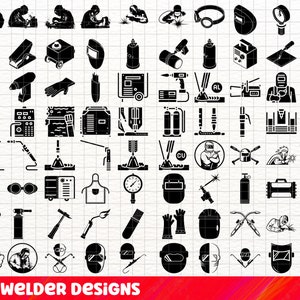 Welder SVG Bundle, Welder PNG Bundle, Welder Clipart, Welder Cut Files for Cricut, Welder Tools svg, Welding Torch Svg. Welding Helmet Svg