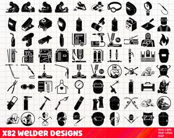 Welder SVG Bundle, Welder PNG Bundle, Welder Clipart, Welder Cut Files for Cricut, Welder Tools svg, Welding Torch Svg. Welding Helmet Svg