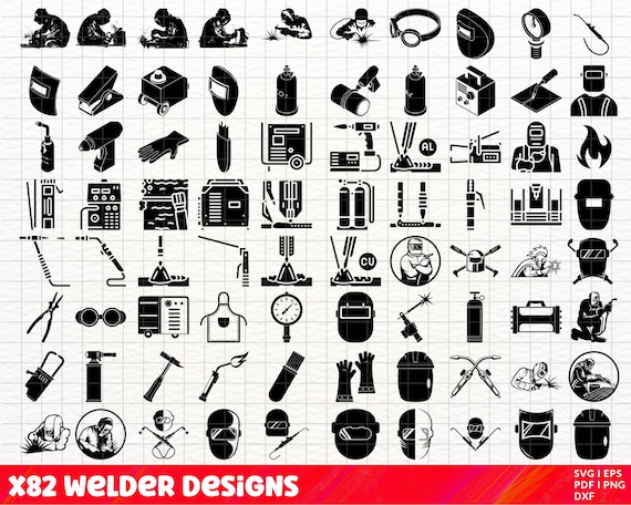 Welder SVG Bundle, Welder PNG Bundle, Welder Clipart, Welder Cut Files for Cricut, Welder Tools svg, Welding Torch Svg. Welding Helmet Svg