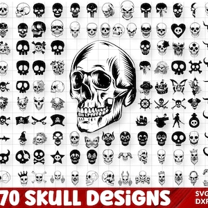 Skull svg bundle, skull png files, sugar skulls svg, skull clipart, Skeleton Svg, Western svg, Longhorn Bull Skull svg, Instant download