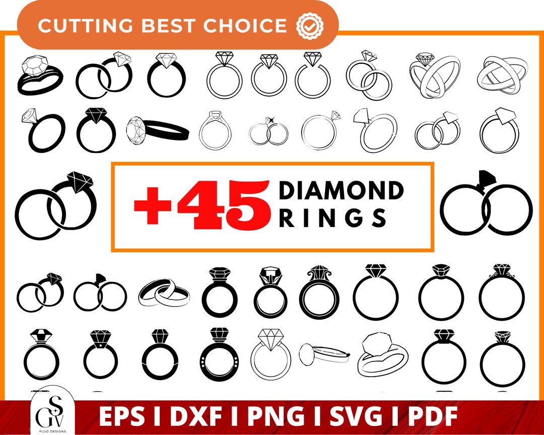 Diamond Ring Svg, Wedding Ring Svg, Engagement Ring Svg, Diamond Ring ...