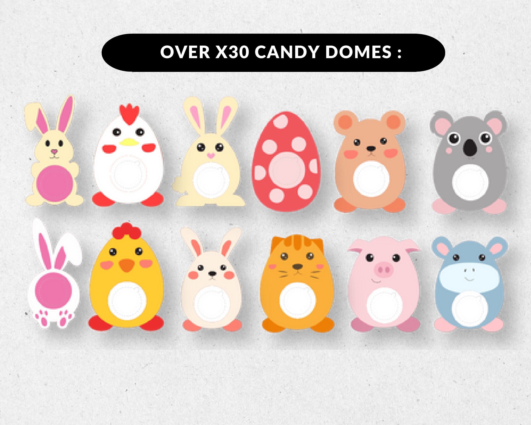 Easter Candy Dome SVG Bundle, Easter Candy Holder SVG, Bunny Candy ...