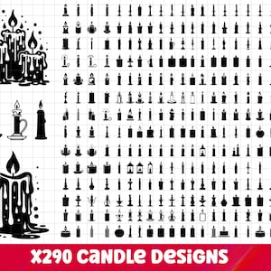 Candle SVG Bundle, Candle PNG Bundle, Candle Clipart, Candle Svg Cut Files, Candle Clipart, Candle Silhouette, Light Svg, Birthday Svg