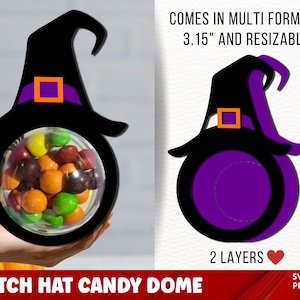 Halloween Candy Dome SVG Bundle, Halloween Candy Holder SVG,  Witch Candy Dome SVG, Chocolate holder svg, Party Favor, Trick or Treat Gifts