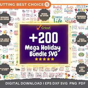 Mega Holiday SVG Bundle Over 170 Designs,4 Different Holiday Bundles, 4th of July SVG, Spring Svg, Summer Svg, WIne Svg, Holiday Quotes Svg