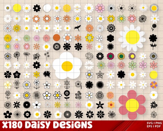 Daisy SVG Bundle, Daisy Flower Svg files for Cricut, Flower Svg files, Clipart Cut files for Cricut, Vector Cutfile, Spring, Summer Svg