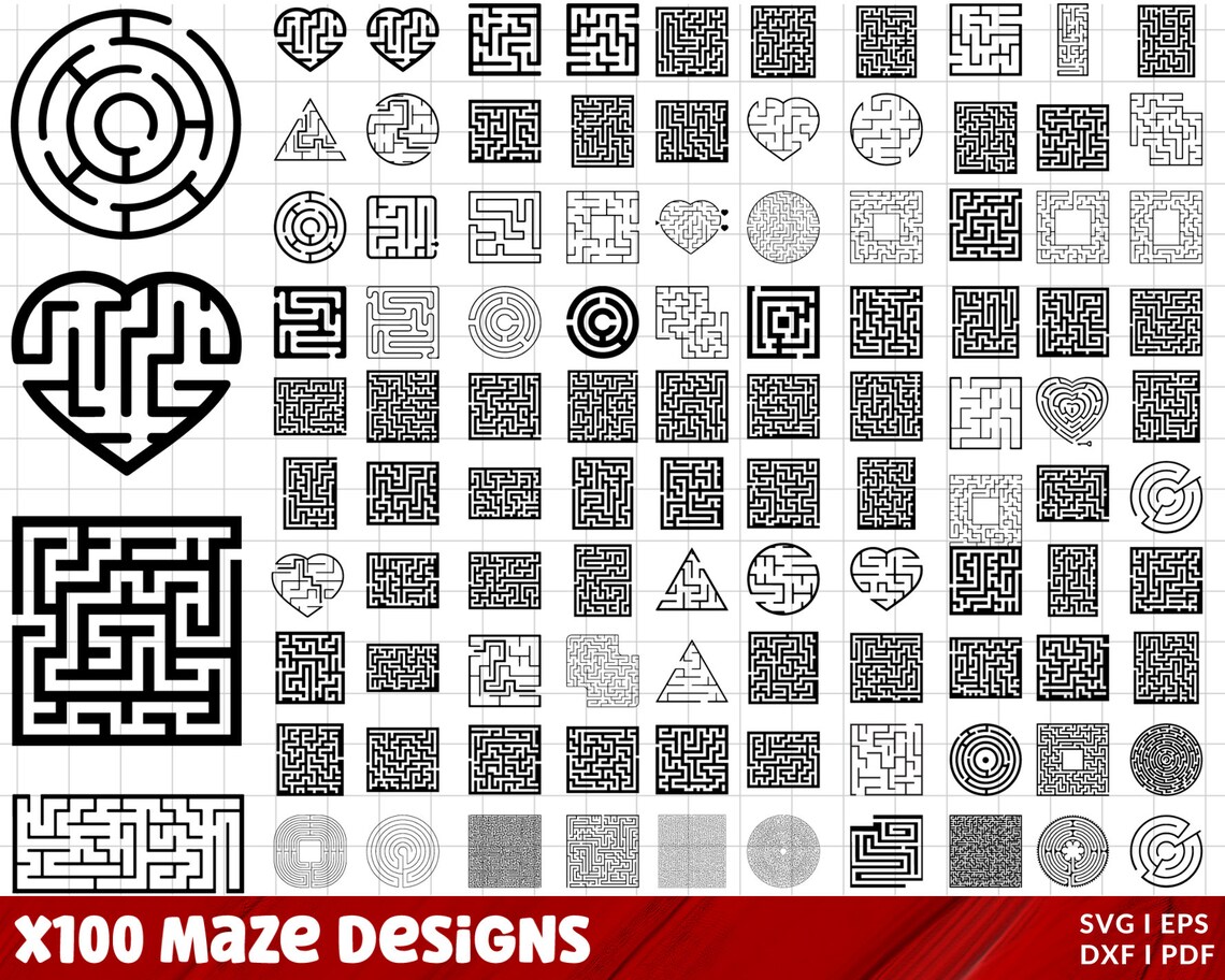 Labyrinth SVG Bundle, Maze Png Bundle, Labyrinth Clipart, Maze Svg ...