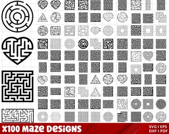 Labyrinth SVG Bundle, Maze png Bundle, Labyrinth Clipart, Maze Svg files for cricut, Labyrinth Vector, Labyrinth monogram, Maze Puzzle