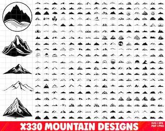 Berg SVG bundel, berg PNG bundel, berg clipart, berg SVG gesneden bestanden voor Cricut, berg en bos SVG, heuvels SVG, bomen SVG