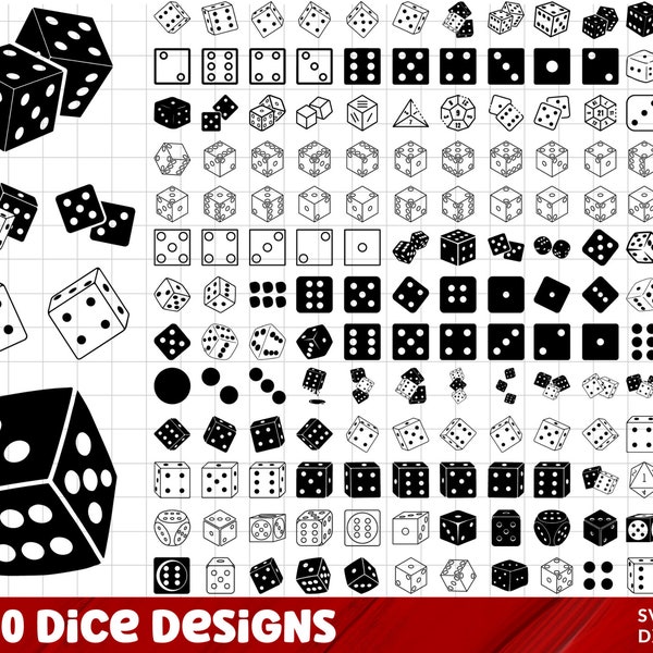 Dice SVG Bundle, Dice PNG Bundle, Dice Clipart, Dice SVG Cut Files for Cricut, two dice svg and png. Gambling svg, casino svg. Gambling svg.