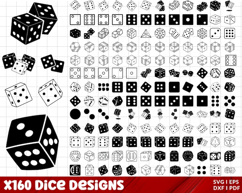 Dice SVG Bundle, Dice PNG Bundle, Dice Clipart, Dice SVG Cut Files for ...