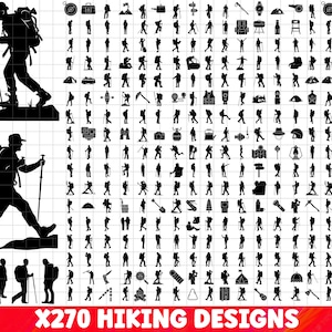 Wandelen SVG bundel, wandelen PNG bundel, wandelen clipart, wandelen SVG gesneden bestanden Cricut, wandelaar SVG, buiten SVG, avontuur SVG, wandeling gesneden bestand.