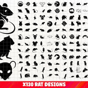 Rat SVG bundel, Rat PNG bundel, Rat Clipart, Rat Cut Files voor Cricut, Rat monogram, Rat gezicht Svg, Muis Cricut, Muizen Svg-bestanden, Muizen svg