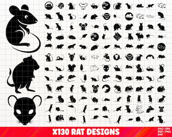 Ratte SVG-Bundle, Ratte PNG-Bundle, Ratte Clipart, Ratte Schnittdateien für Cricut, Ratte Monogramm, Ratte Gesicht geschnitten, Maus Cricut, Mäuse geschnitten Datei