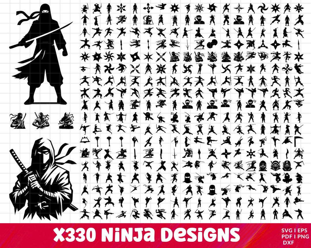 Ninja SVG Bundle, Ninja PNG Bundle, Ninja Clipart, Ninja Svg Cut Files ...