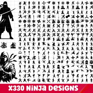 Ninja SVG Bundle, Ninja PNG Bundle, Ninja Clipart, Ninja Svg Cut Files, amurai Warrior Clipart, Martial Arts Silhouette, Ninja Silhouette