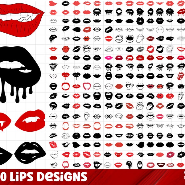 Lippen SVG Bundel, Lippen Png-bestanden voor Cricut, Lipstick Svg-bestanden, Kiss Cut-bestanden voor Cricut, Valentijnsdag SVG, Love Svg, Digitale download