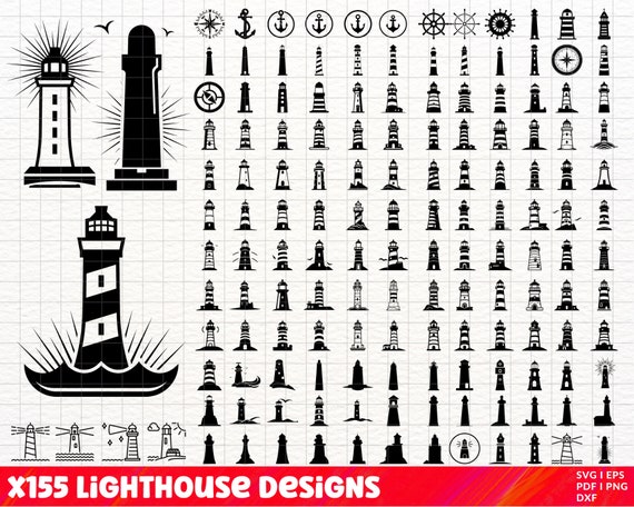 Lighthouse SVG Bundle, Lighthouse PNG Bundle, Lighthouse Clipart, Lighthouse SVG Cut Files for Cricut, Maritime svg, Ocean Svg, Nautical Svg