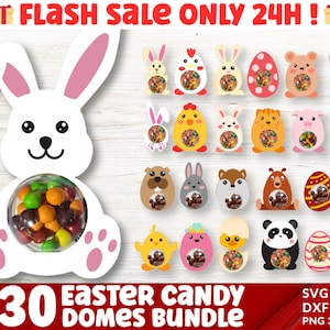 Bundle Pâques bonbon dôme SVG, SVG de porte-bonbons de Pâques, Svg de porte-bonbons lapin, svg de porte-chocolat, cadeau de fête, cadeau de panier de Pâques. Cricut