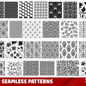 30 Tooled Leather Seamless Pattern Floral Svg Bundle,  Flower pattern for cardmaking, Western pattern silhouette ,digital pattern background