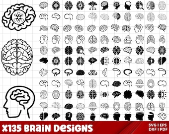 Brain SVG Bundle, Brain PNG Bundle, Brain Clipart, Brain SVG Cut Files for Cricut , Brain Silhouette, Mind Svg Png, Human Brain Svg Png