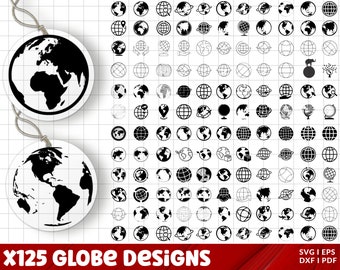 Globe SVG Bundle , Globe PNG Bundle , Globe Clipart , Globe SVG Cut Files for Cricut , Globe Silhouette , World Globe Svg File , Planet Svg