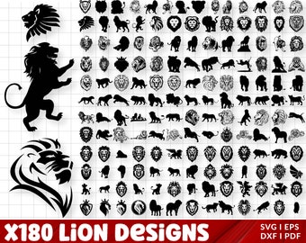 Lion SVG Bundle, Lion Svg, Lion head svg, Lion Silhouettes, Lion png, Lion vector, Lion Clipart, Lion Cut File, Lion King svg, Mascot Shirt.