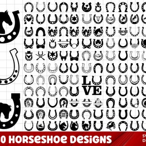 Horse Shoe SVG Bundle, Horse Shoe PNG Bundle, Horse Shoe Clipart, Horse Shoe SVG Cut Files for Cricut, Horse Shoe Silhouette, Horseshoe Svg