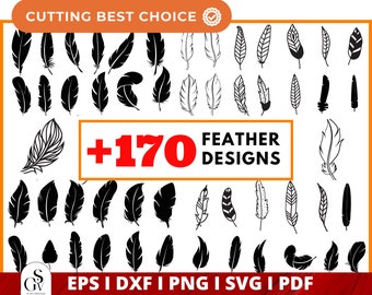 Feather SVG, Feather Clipart, Feather silhouette, Peacock svg, Boho Feathers svg, Feather vector, Birds feather svg, Feather earrings svg