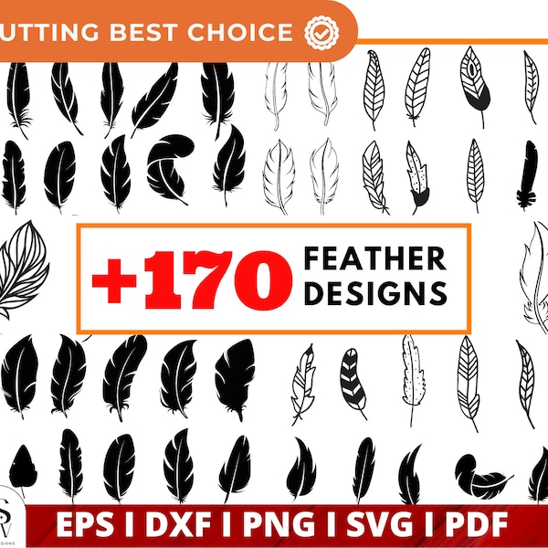 Feather SVG, Feather Clipart, Feather silhouette, Peacock svg, Boho Feathers svg, Feather vector, Birds feather svg, Feather earrings svg