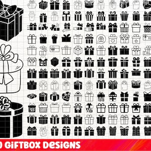 Geschenkbox SVG Bundle, Geschenkbox PNG Bundle, Geschenkbox Clipart, Geschenk SVG Schnittdateien für Cricut, Geburtstagssvg, Weihnachtsgeschenk SVG, Geschenksvg.