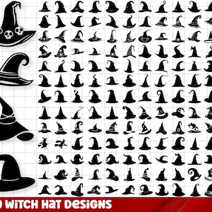 Witch Hat SVG Bundle, Witch Hat PNG Bundle, Witch Clipart, Witch Hat SVG Cut Files for Cricut, Witch Hat Silhouette, Witchcraft svg,