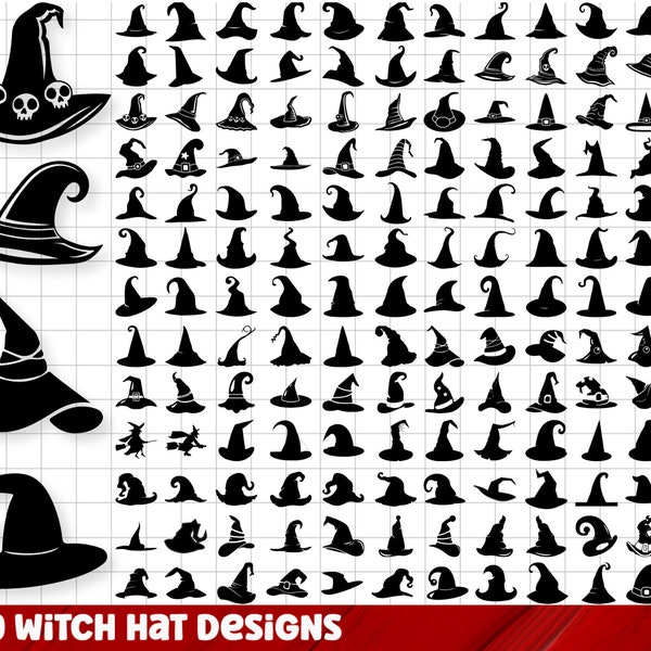 Witch Hat SVG Bundle, Witch Hat PNG Bundle, Witch Clipart, Witch Hat SVG Cut Files for Cricut, Witch Hat Silhouette, Witchcraft svg,