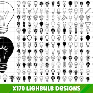 Light Bulb SVG Bundle , Light Bulbs PNG Bundle, LightBulb Clip Art, Lightbulb Cut Files For Cricut, Light Bulb Vector, Light Bulb Silhouette