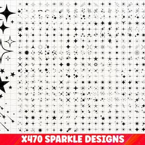 Paquete SVG brillante, paquete PNG brillante, clipart brillante, archivos SVG de corte de estrella brillante para Cricut, silueta brillante, estrella Svg, twinkle Svg