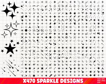 Sparkle SVG Bundle, Sparkle PNG Bundle, Sparkle Clipart, Sparkle Star SVG Cut Dateien für Cricut, Sparkle Silhouette, Star SVG, Twinkle SVG