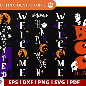 Halloween Porch Sign Svg Bundle, Welcome Sign Svg, Fall Porch Sign Svg ...