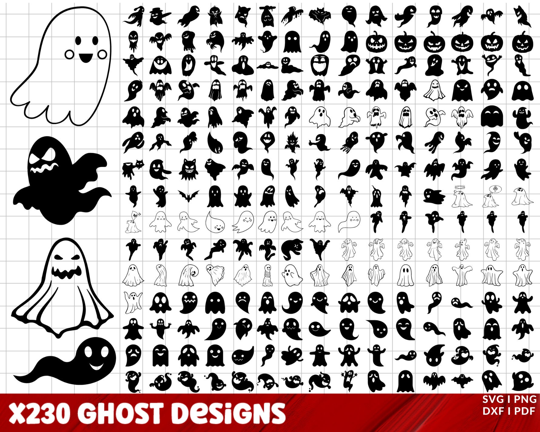 Pattern Ghostsvg Ghost SVG Bundle, Ghost PNG Bundle, Ghost Clipart, Ghost SVG Cut Files ...