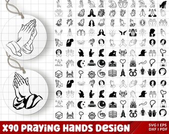 Praying Hands SVG Bundle, Praying Hands PNG Bundle, Praying Hands Clipart, Praying Hands SVG Cut Files for Cricut, Praying Hands Svg Png