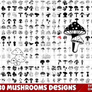 Mushroom Svg Bundle, Hand Drawn Moon Phases, Magic mushroom svg, Mystic Celestial, Cute Mushrooms, Fungi Clipart, Svg File Cricut Silhouette